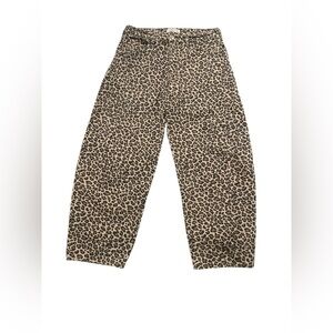 Abercrombie & Fitch Leopard Print Wide Leg Jeans